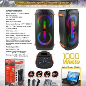 STUDIO Z BOCINA DOBLE 8” AMPLIFICADA (STZP-2800)