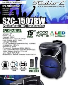 STUDIO Z BOCINA 15” AMPLIFICADA (SZC-1507BW)