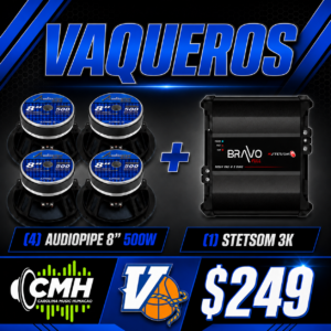 (4) AUDIO PIPE 8" 500W + (1) STETSOM 3K